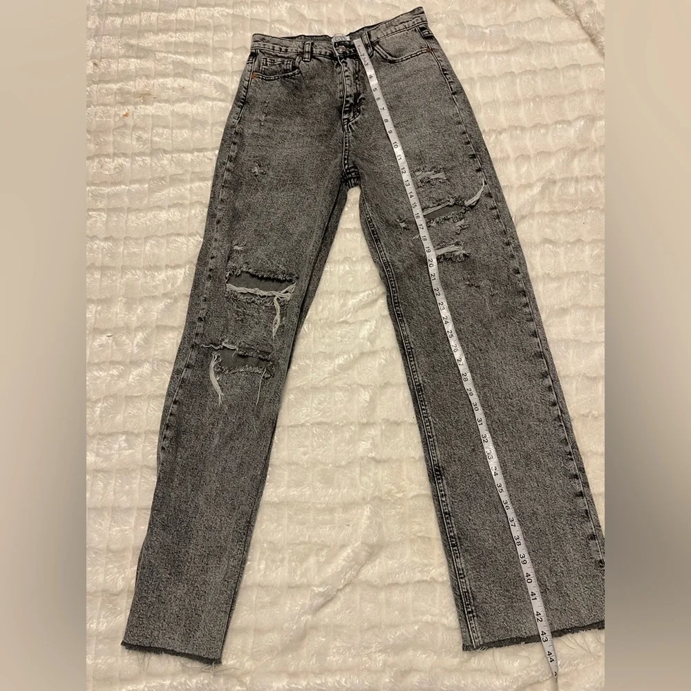 Classic Gray Straight Leg Women's Jeans 100% cotton